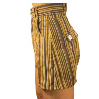 Lucy Shorts in Navy n Brown Striped