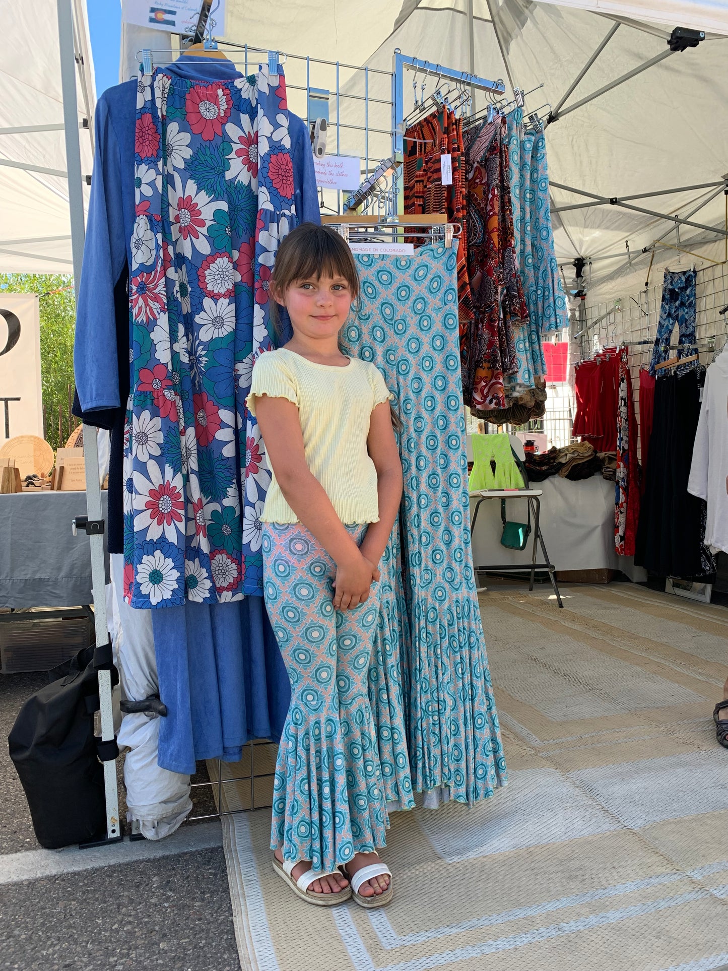 Daisy Bell Pants in Aqua Mandala