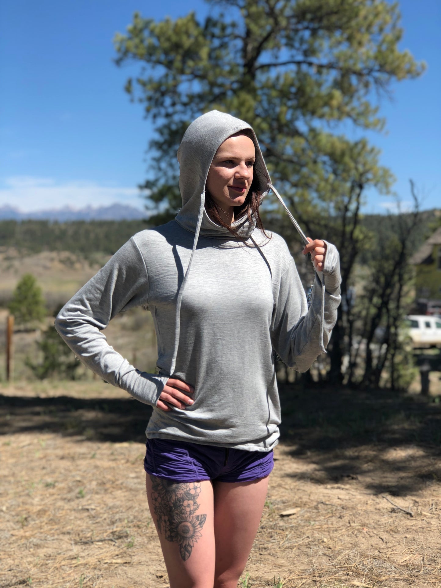 Bamboo Desert Dweller Hoodie in Heather Grey