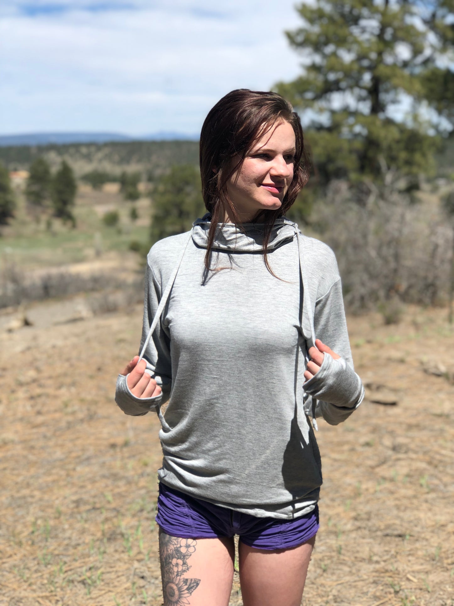 Bamboo Desert Dweller Hoodie in Heather Grey