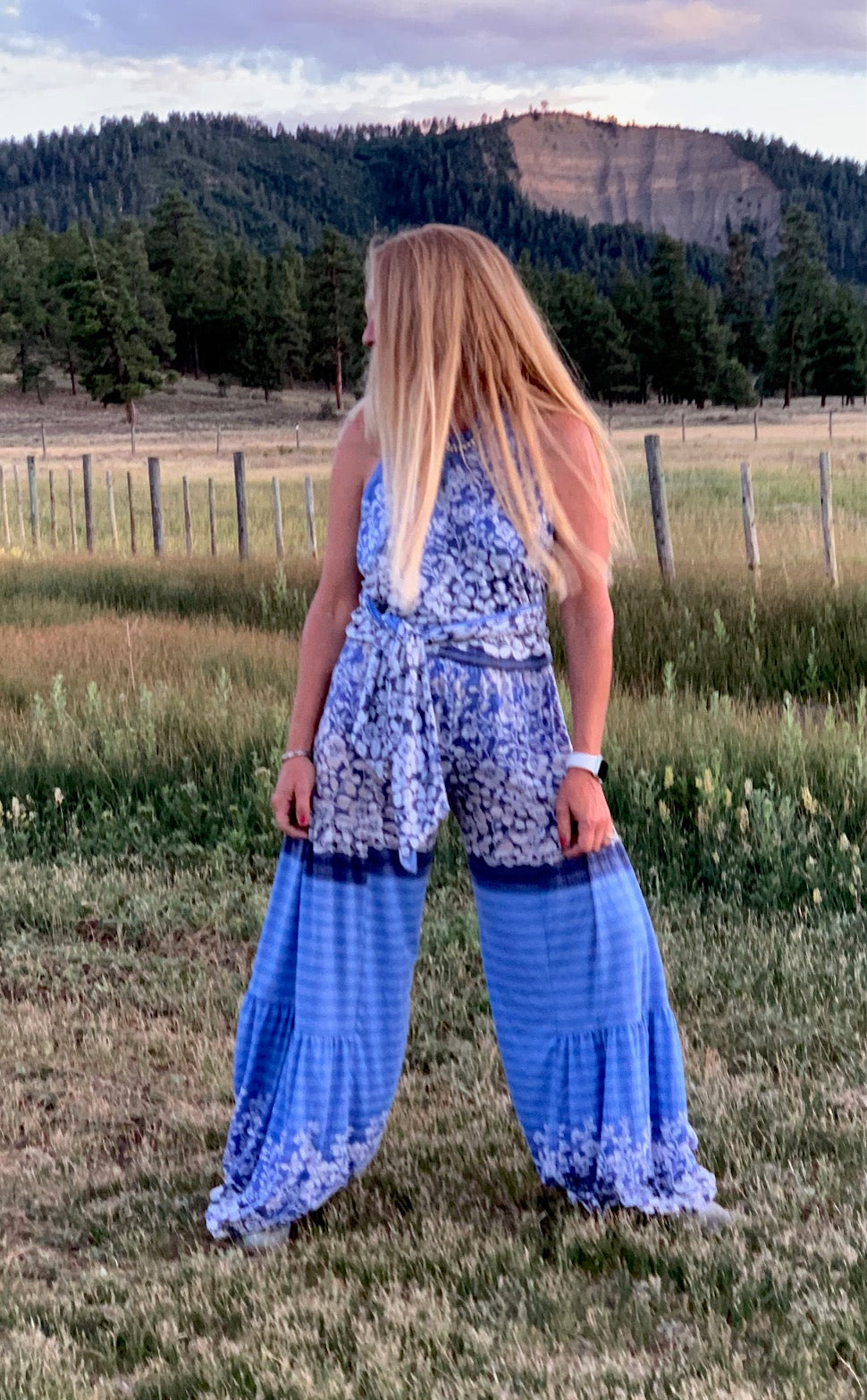 Sandy Pants in Periwinkle Floral