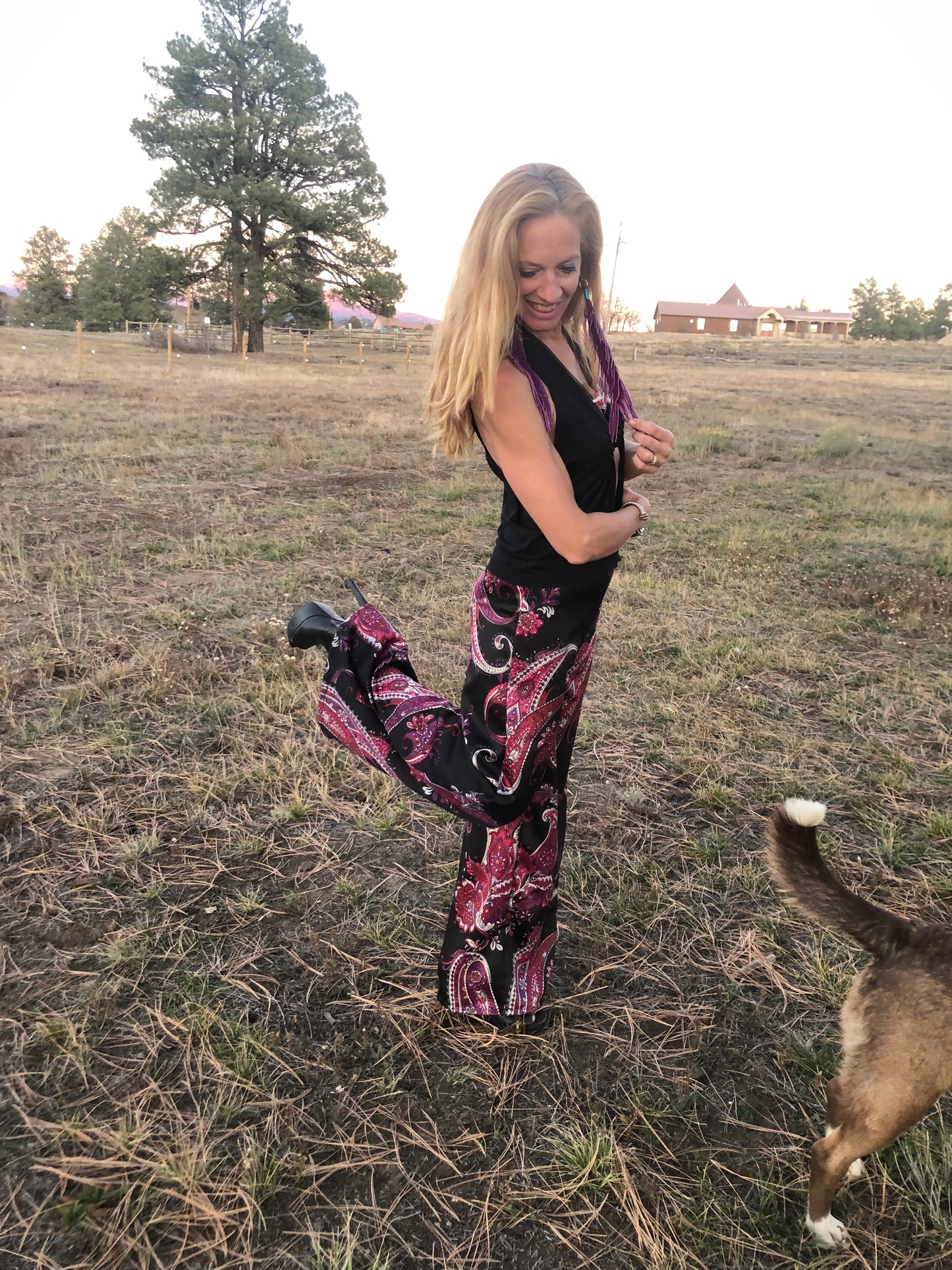 Jane Pant in Pink Paisley