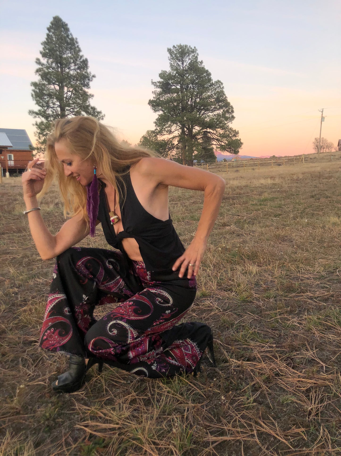Jane Pant in Pink Paisley