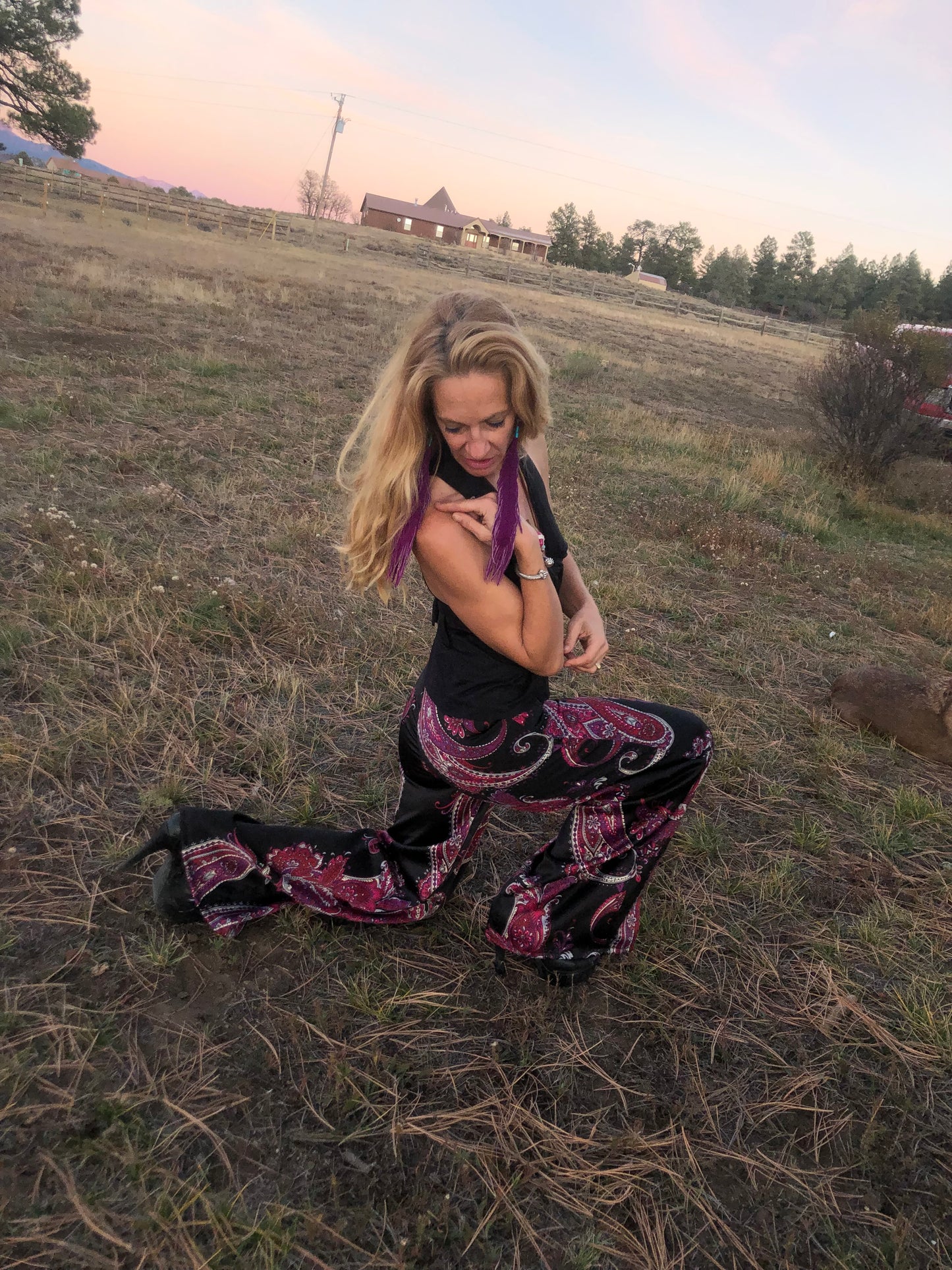 Jane Pant in Pink Paisley