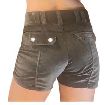 Jenny Shorts in Charcoal Velour