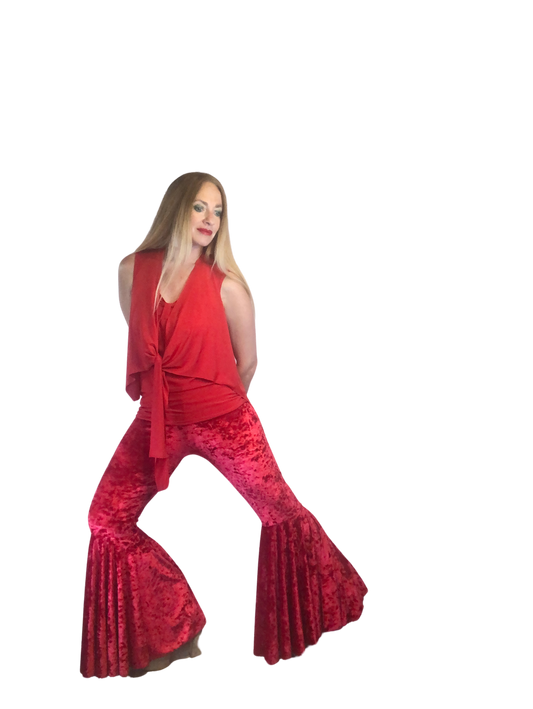 Daisy Bell Pants in Red Velvet