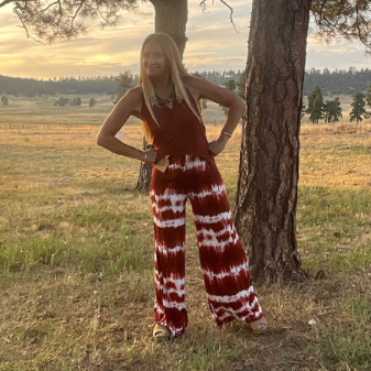 Jane Pant in Rust Tie Dye