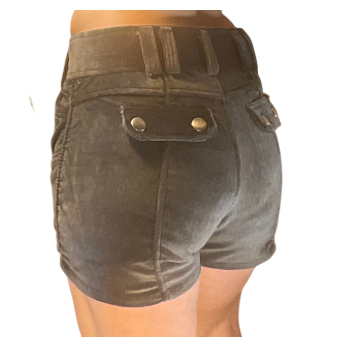 Jenny Shorts in Charcoal Velour