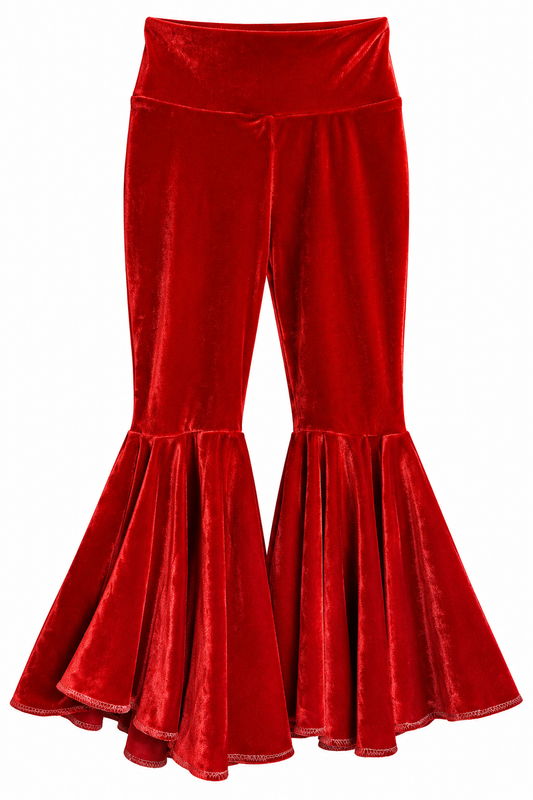 LI’l Daisy Bell Pants in Red Crushed Velvet