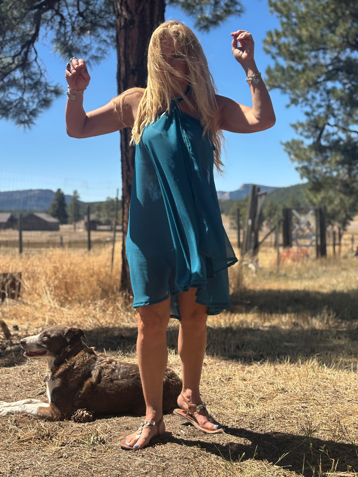 Camelion Skirt in Teal Chiffon