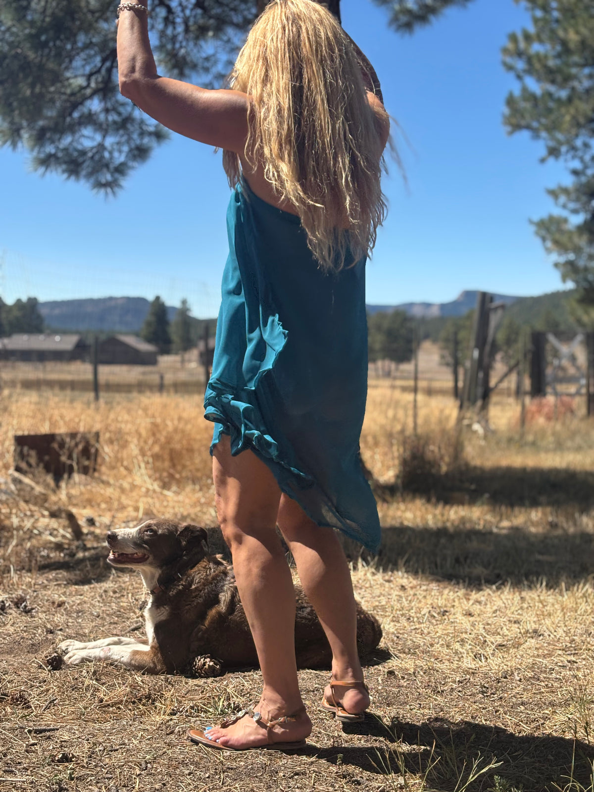 Camelion Skirt in Teal Chiffon