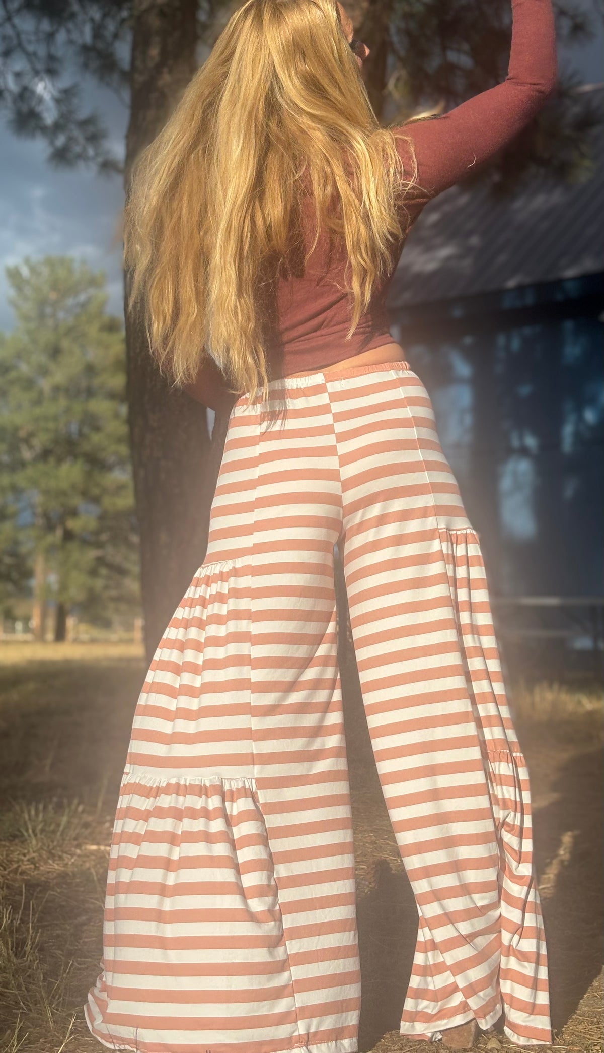 A Sandy Pants in Palisades Peach Stripes