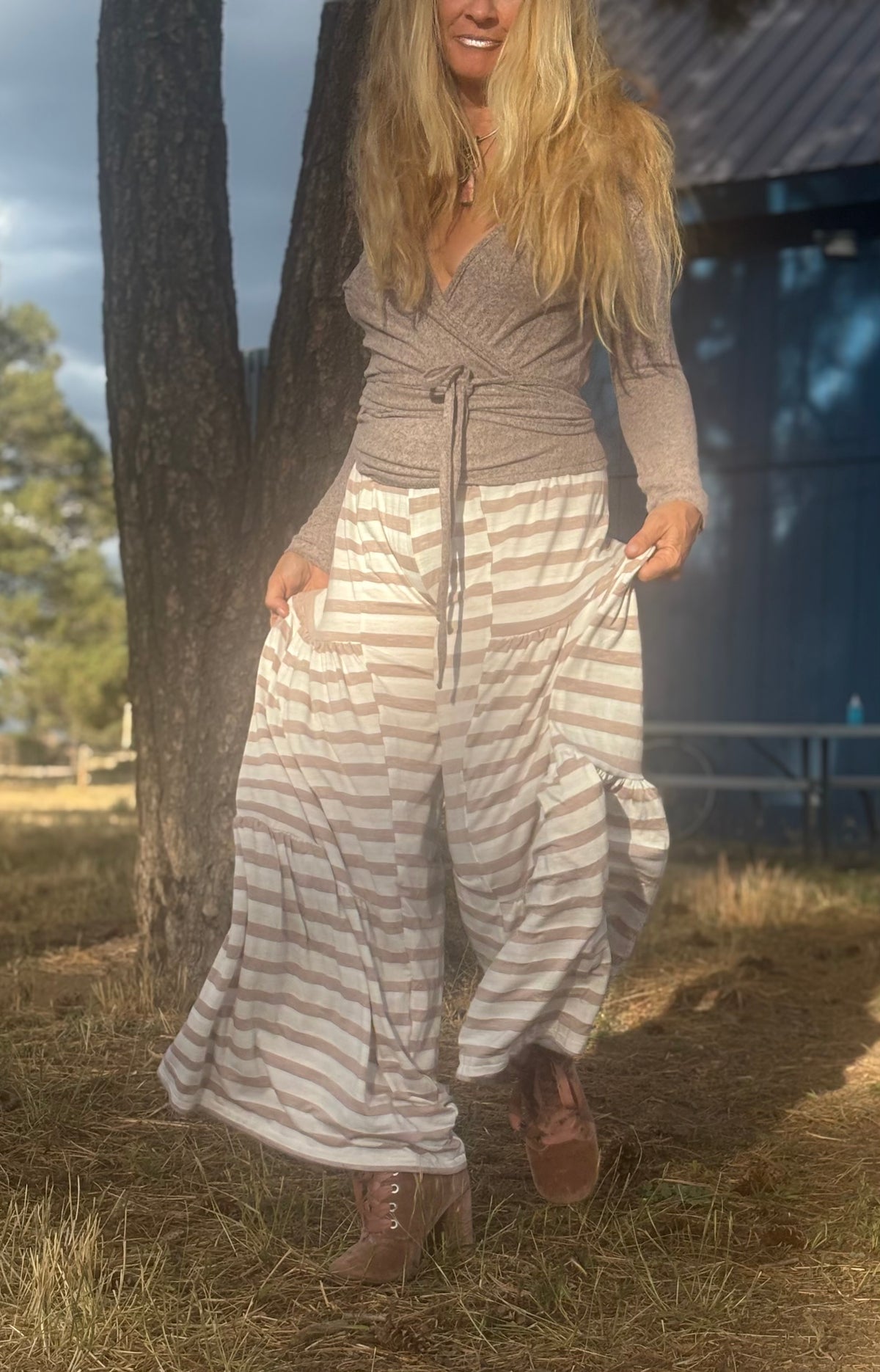 A Sandy Pants in Sandstone Stripes
