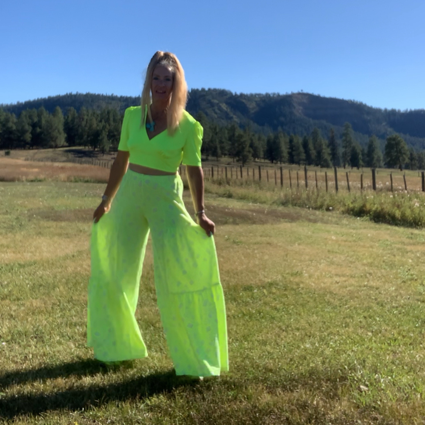 Sandy Pants in Neon Geo